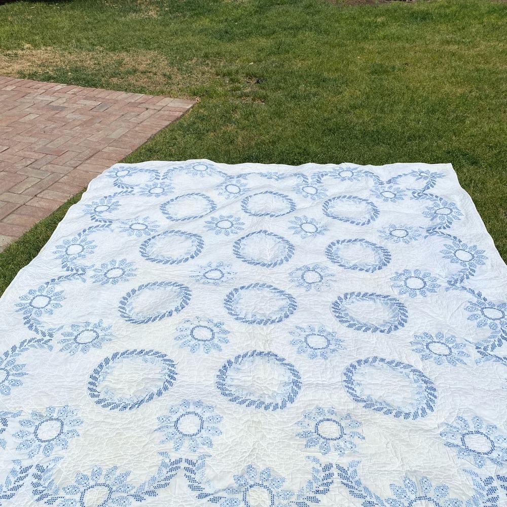 Hand quilted blanket. Approximately 80” x 90”